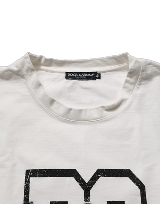 Top corto de jersey blanco con logo DG impreso