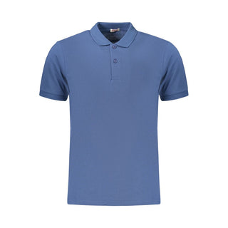 Polo para hombre de algodón azul