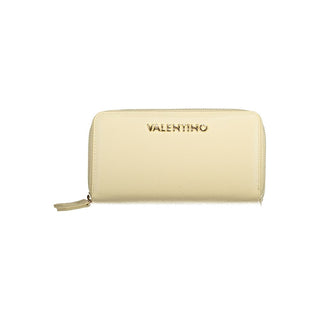 Beige Polyurethane Women's Wallet with Coin Purse and Card Spaces