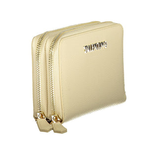 Beige Polyurethane Women's Wallet with Coin Purse and Card Spaces