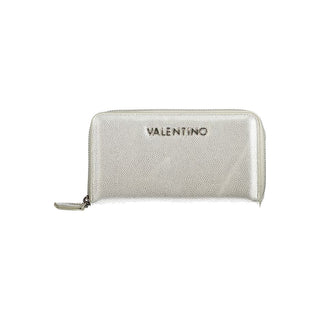 Silver Polyurethane Womens Wallet