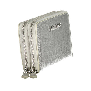 Silver Polyurethane Womens Wallet