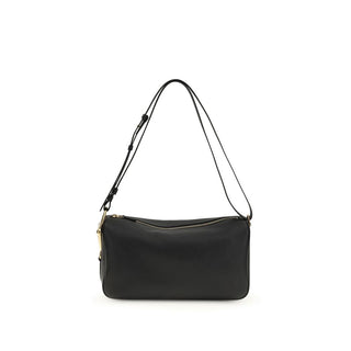 Bolso de hombro Bos Taurus de piel de becerro negra