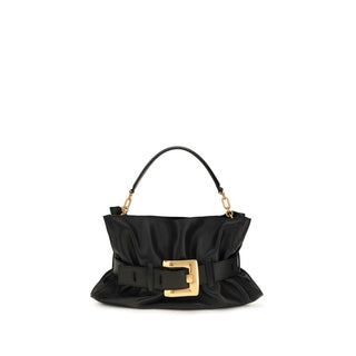 Bolso de hombro Bos Taurus de piel de becerro negra