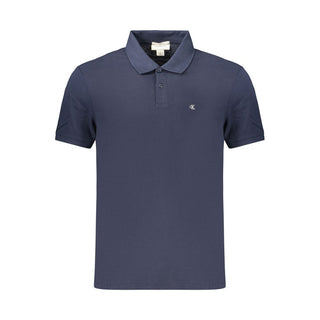 Polo para hombre de algodón azul