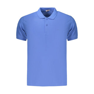 Polo para hombre de algodón azul