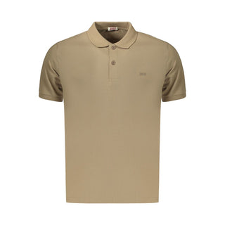 Polo de algodón marrón para hombre