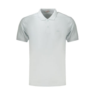 Polo azul celeste de algodón para hombre