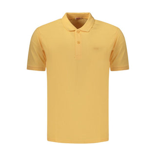 Camisa polo naranja de algodón para hombre