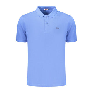 Polo para hombre de algodón azul