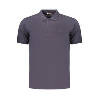 Polo azul de algodón para hombre