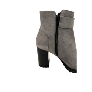 Grey Leather Women Boot