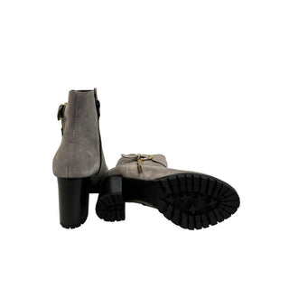 Grey Leather Women Boot