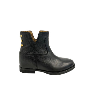 Bota para mujer negra de cuero  
