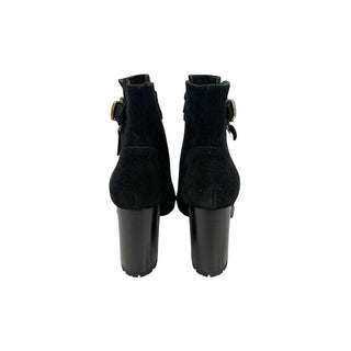 Bota de cuero negra para mujer