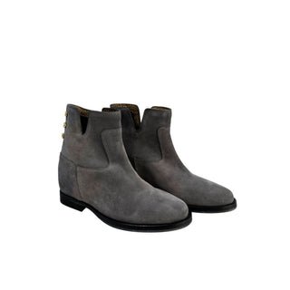 Grey Leather Women Boot