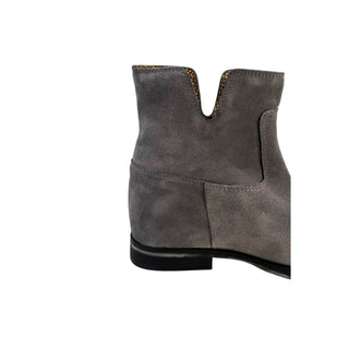 Grey Leather Women Boot