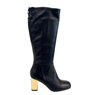 Bota para mujer negra de cuero  