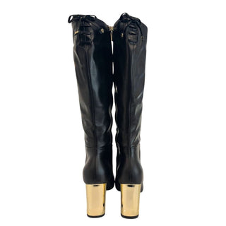 Bota para mujer negra de cuero  