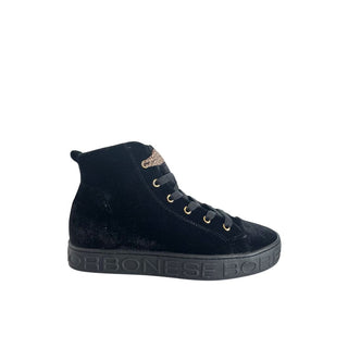Zapatillas negras de cuero para mujer