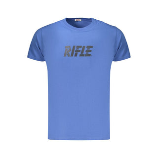 Camiseta de algodón azul para hombre