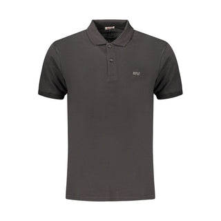 Polo para hombre de algodón negro