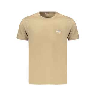 Camiseta de algodón marrón para hombre