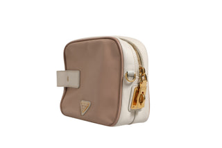 Bolso pequeño de hombro de cuero gris arcilla  