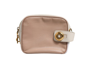 Bolso pequeño de hombro de cuero gris arcilla  