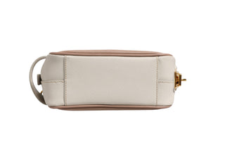 Bolso pequeño de hombro de cuero gris arcilla  