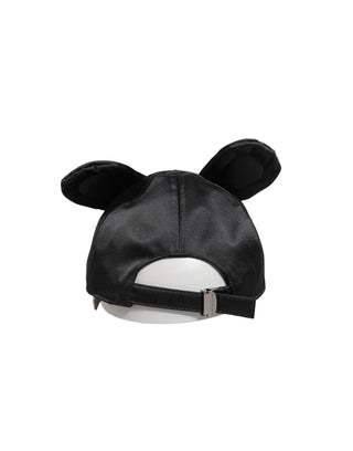 Men Black Velvet Animal Ears Baseball Cap Hat