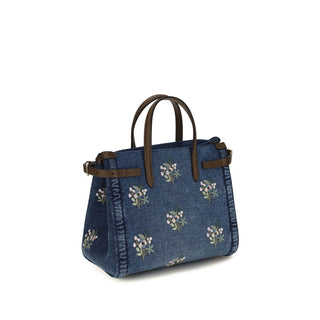 Blue Cotton Handbag