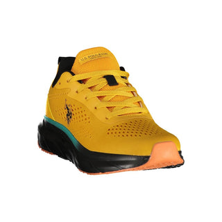 Yellow Polyester Men's Sneaker