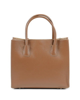 Bolso tote de cuero marrón