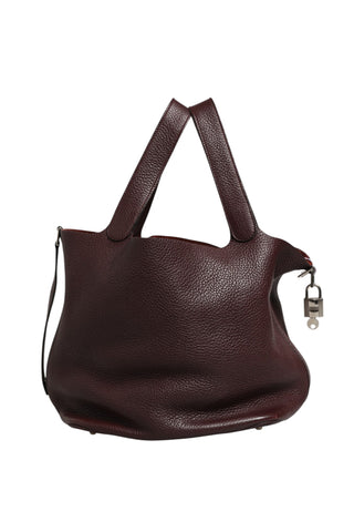 Picotin Taurillon Clemence Chocolate Handbag