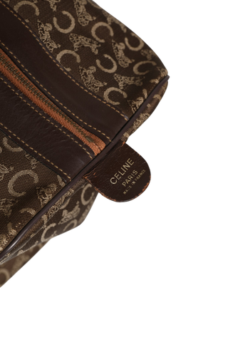Dark brown and Gold logo duffel