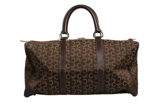 Dark brown and Gold logo duffel