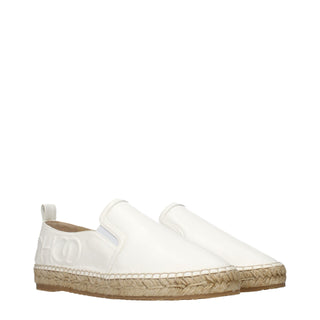 White Leather Espadrilles