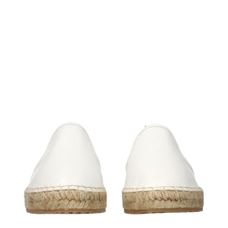 White Leather Espadrilles