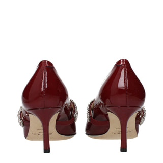 Zapatos de tacón alto de cuero rojo