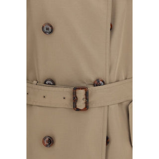 Brown Silk Trench Coat
