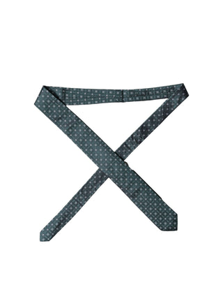Corbata ajustable para hombre de seda verde oscuro con patrón