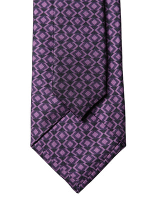 Purple Patterned 100% Silk Adjustable Men Necktie Tie
