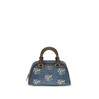 Blue Cotton Handbag