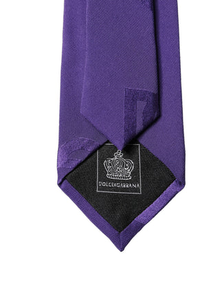 Corbata para hombre ajustable de seda con monograma DG color púrpura