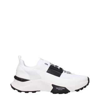 White Fabric Athletic Sneakers