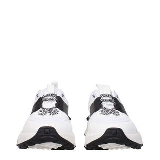 White Fabric Athletic Sneakers
