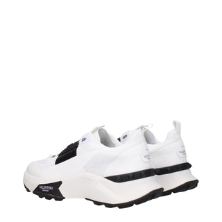 White Fabric Athletic Sneakers