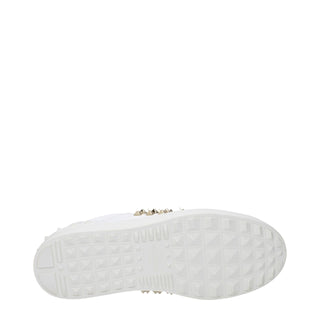 White Leather Low Top Sneakers