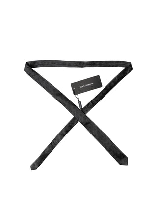 Black Patterned 100% Silk Adjustable Men Necktie Tie